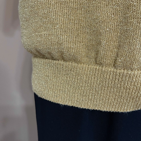 Vintage Alfred Dunner Gold Metallic Blouse M Fits L. Made in USA, Shimmery Retro - Picture 5 of 9